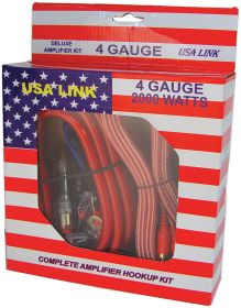 *usa link* 4g. amp wiring kit w/rca cables; qpower