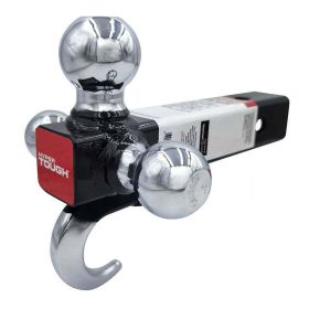 Hyper Tough Automotive Tri-Ball Mount with Hook, Steel, Class V, 1-7/8", 2" & 2-5/16" Hitch Ball, Black