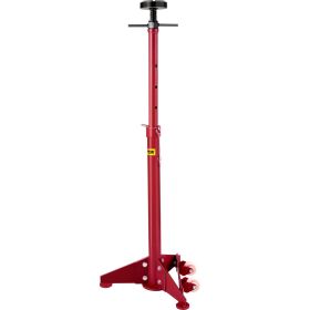 VEVOR Underhoist Stand 3/4 Ton Capacity Pole Jack Heavy Duty Jack Stand Car Support Jack Lifting from 1.1 m to 1.8 m, Triangular Base, Two Wheels