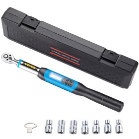 VEVOR Digital Torque Wrench, 3/8" Drive Electronic Torque Wrench, Torque Wrench Kit 3.1-62.7 ft-lbs Torque Range Accurate to ¬±2%, Adjustable Torque W