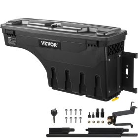 VEVOR Truck Bed Storage Box, Lockable Lid, Waterproof ABS Wheel Well Tool Box 6.6 Gal/20 L, Compatible with Chevrolet Silverado 1500 GMC Sierra 1500 2