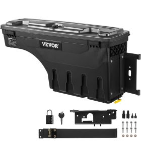 VEVOR Truck Bed Storage Box, Lockable Lid, Waterproof ABS Wheel Well Tool Box 6.6 Gal/20 L with Password Padlock, Compatible with Dodge Ram 1500 2019-