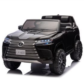 Licensed LEXUS LX600 24V Two-seater XXL Kids Ride On Car W/Parents Control,Seat width 20 inches,2WD,Four-wheel suspension,Bluetooth,MP3,Music