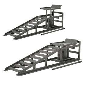 2 Pack Hydraulic Car Ramps 5T 11000lbs Low Profile Car Lift Service Ramps Truck Trailer Garage,Height Hydraulic Vehicle Ramps (Gray)