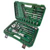 124-Piece Mechanics Tool Set, 1/2" 1/4" & 3/8" Drive Socket Tool Set - Including Ratchet Set Metric Sockets Wrenches Sets, for Auto Repair Machine Rep