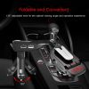 Car FM Transmitter w/ Wireless Earpiece 2 USB Charge Ports Hands-free Call MP3 Player