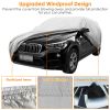 193x71x59in PEVA Full Car Cover Dustproof UV Protection Automotive Cover Outdoor Universal Car Cover Reflective Strips For Sedans Up To 191in