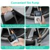 Portable Mini Tire Inflator with Digital Display LED Light SOS Light Emergency Power Bank 150 PSI Tire Pump with Inflatable Nozzle Needle Fuse Air Com