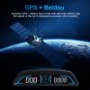 Universal Car HUD GPS Head up Display Speedometer Odometer with Acceleration Time Compass Altitude Driving Distance Over Speed Alarm HD LED Display fo