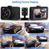 1080P Dual Dash Cam 3in Screen Vehicle Driving Recorder with Front Rear Camera G-Sensor Motion Detection Parking Monitor Night Vision Loop Recording 3