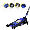 3t Low Profile Jack, Blue and Black, Ultra Low Floor Jack with Dual Pistons Quick Lift Pump, Car Jack Hydraulic AutoLifts for Home Garage, Truck Jack