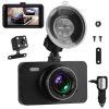 1080P Dual Dash Cam 3in Screen Vehicle Driving Recorder with Front Rear Camera G-Sensor Motion Detection Parking Monitor Night Vision Loop Recording 3