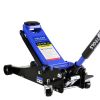 3t Low Profile Jack, Blue and Black, Ultra Low Floor Jack with Dual Pistons Quick Lift Pump, Car Jack Hydraulic AutoLifts for Home Garage, Truck Jack