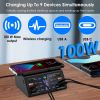 100W USB Charging Station 8 Ports Charging Station Hub PD 27W Quick Charger Wireless Charging Station Fit for iPhone 14 13 12 11 iPad Samsung