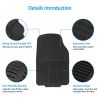 3Pcs Automotive Floor Mats Set Front Rear PVC Rubber Floor Mats Heavy Duty Drive Vehicle Car Mats with Trimmable Design Fit Most Cars SUVs Trucks