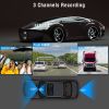 3 Channel Car DVR Dash Cam Video Recorder 1080P Front Inside Rear Camera G-Sensor Night Vision Parking Monitor Driving Vehicle Recorder