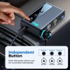 154W 9 in 1 Car Charger Adapter PD 3 Socket Cigarette Lighter Splitter Charge Independent Switches DC Cigarette Outlet