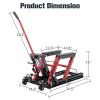 Hydraulic Motorcycle Lift Jack, 1500 LBS Capacity Foot-Operated Motorcycle Lift Table, ATV Scissor Lift Jack with 4.5" - 15" Lifting Range, Portable M