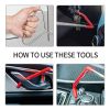 Stainless steel long distance car emergency key hook tool triangle handle yellow warp 18-piece set wedge air bag wrench combination tool