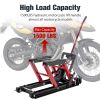 Hydraulic Motorcycle Lift Jack, 1500 LBS Capacity Foot-Operated Motorcycle Lift Table, ATV Scissor Lift Jack with 4.5" - 15" Lifting Range, Portable M