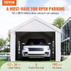 VEVOR Carport, 12 x 20 ft Heavy Duty Car Canopy with Roll-up Ventilated Windows, Extra Large Portable Garage with Removable Sidewalls, Waterproof UV R