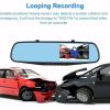 1080P HD Rearview Mirror Car DVR Dual Dash Cam Camera Front Rear Video Recorder