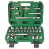 32-piece Mechanic Tool Set 1/2" Drive Metric Socket Set, Ratchet Wrench, Extension bars and Universal joint for Auto Repairing & Household