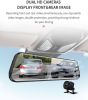 2K QHD Mirror Dash Cam with 64G SD Card Waterproof Backup Rear View Mirror Camera Front and Rear Dual Driving Recorder for Car