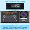 3 Channel Car DVR Dash Cam Video Recorder 1080P Front Inside Rear Camera G-Sensor Night Vision Parking Monitor Driving Vehicle Recorder