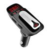 Car FM Transmitter w/ Wireless Earpiece 2 USB Charge Ports Hands-free Call MP3 Player