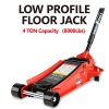 Floor Jack, 4 Ton Low Profile Floor Jack, Heavy-Duty Steel Racing Floor Jack with dual Piston Quick Lift Pump, Floor Jack Lifting Range 4"-21"