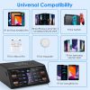 100W USB Charging Station 8 Ports Charging Station Hub PD 27W Quick Charger Wireless Charging Station Fit for iPhone 14 13 12 11 iPad Samsung