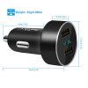 Universal 15W/3.1A Dual USB Car Charger Adapter Aluminum Alloy Fast Car Charging Adapter for iPhone XR XS Tablet PC