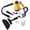 Handheld Pressurized Steam Cleaner with 9-Piece Accessory Set, Multifunctional Steam Cleaning for Car, Home, Bedroom, Chemical-Free, Yellow