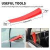 Stainless steel long distance car emergency key hook tool triangle handle yellow warp 18-piece set wedge air bag wrench combination tool