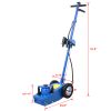 22 Ton Hydraulic Floor Jack Air-Operated Axle Bottle Jack with (4) Extension Saddle Set Built-in Wheels, Blue