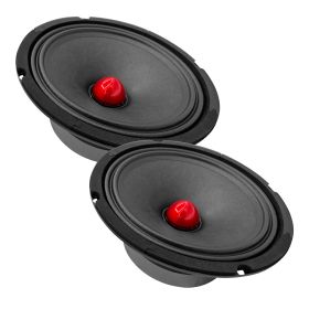 5 CORE 8 Inch Mid-Range Bullet Pro Audio Car Speaker, Red Aluminium Bullet, Loudspeaker 580W Max 8 Ohms - Premium Quality Audio Door Speakers for Car (size: 2PCS Car Audio Speakers 8oHM)