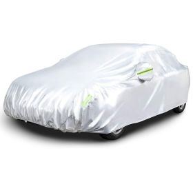 Full Coverage Car Cover Waterproof UV Protection Automotive Cover Outdoor Universal Car Cover with Reflective Strips Installation Straps Buckle (size: YXL)