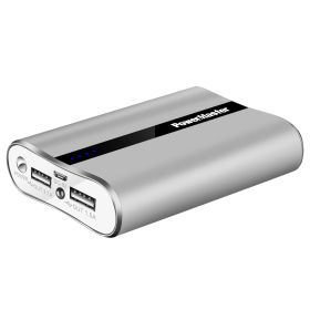 12000mAh Portable Charger with Dual USB Ports 3.1A Output Power Bank Ultra-Compact External Battery Pack (Color: silver)