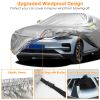 Full Coverage Car Cover Waterproof UV Protection Automotive Cover Outdoor Universal Car Cover with Reflective Strips Installation Straps Buckle