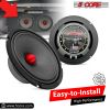 5 CORE 8 Inch Mid-Range Bullet Pro Audio Car Speaker, Red Aluminium Bullet, Loudspeaker 580W Max 8 Ohms - Premium Quality Audio Door Speakers for Car